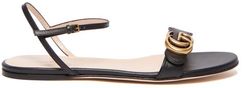 GG Marmont Leather Sandals - Womens - Black