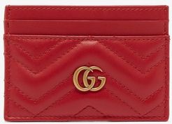 GG Marmont Leather Cardholder - Womens - Red