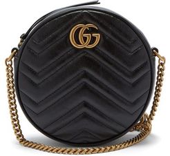 GG Marmont Circular Leather Cross-body Bag - Womens - Black