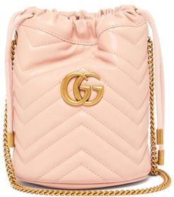 GG Marmont Leather Bucket Bag - Womens - Light Pink