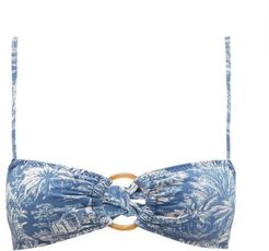Hailey Scenic-print Bandeau Bikini Top - Womens - Blue Print