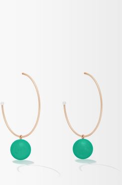 Gumball Chrysoprase & 18kt Gold Hoop Earrings - Womens - Green