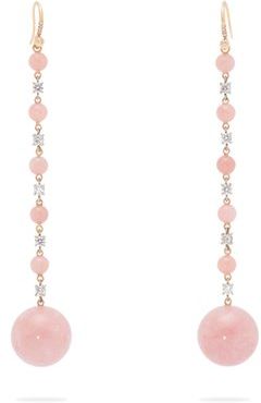 Diamond, Opal & 18kt Rose-gold Earrings - Womens - Pink