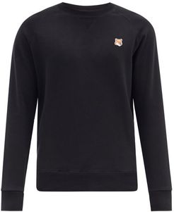 Fox-head Patch Cotton Sweatshirt - Mens - Black