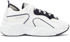 Rockaway Leather Trainers - Mens - White Black
