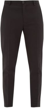 Harvey Cotton-blend Slim-leg Trousers - Mens - Black