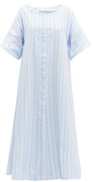 Trinidad Striped Midi Dress - Womens - Blue