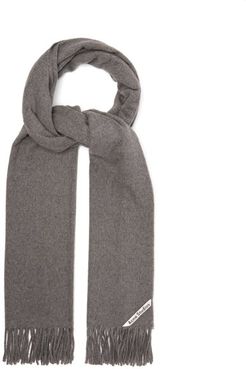 Canada Fringed Cashmere Scarf - Womens - Grey