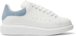 Overized Raised-sole Leather Trainers - Womens - Blue White