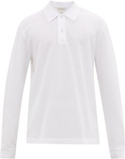 Long-sleeved Cotton-piqué Polo Shirt - Mens - White