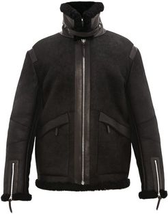 Shearling Aviator Jacket - Mens - Black