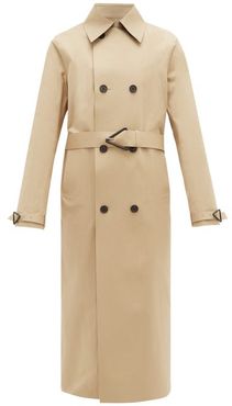 Double-breasted Twill Trench Coat - Mens - Beige