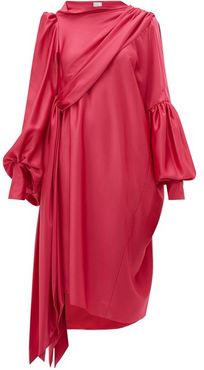 Pillowcase Satin-crepe Dress - Womens - Pink