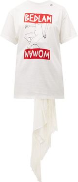 Bedlam Woman Scarf-back Cotton T-shirt - Womens - White Multi