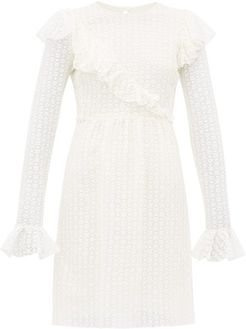 Lace Cotton-blend Mini Dress - Womens - Ivory