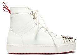 Smartic Spike High-top Leather Trainers - Mens - White