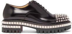 Kings Road Studded Leather Oxford Shoes - Womens - Black