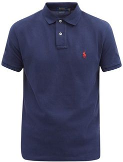 Custom Slim-fit Logo-embroidered Cotton Polo Shirt - Mens - Navy