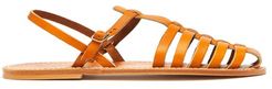 Adrien Caged Leather Slingback Sandals - Womens - Tan