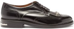 Polido Fringed Leather Derby Shoes - Mens - Black