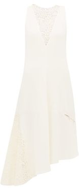 Guipure-lace Crepe Dress - Womens - Ivory