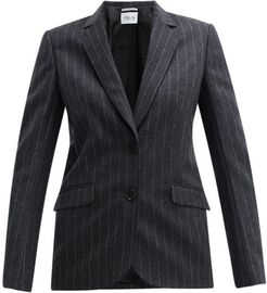 Fidji Single-breasted Chalk-striped Wool Jacket - Womens - Grey Multi