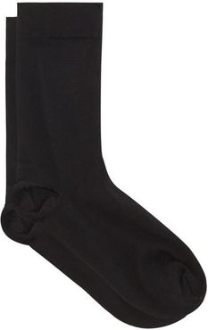 Cotton-blend Jersey Ankle Socks - Womens - Black