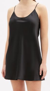 Semplice Silk-satin Slip Dress - Womens - Black