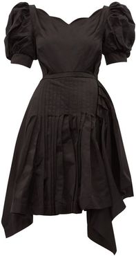 Felixa Scalloped Silk-charmeuse Dress - Womens - Black