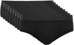Pack Of Nine Stretch-lyocell Jersey Briefs - Mens - Black