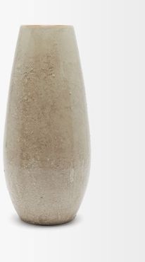 Textured Glazed-ceramic Vase - Beige