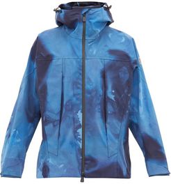 Tie-dye Effect Technical Shell Hooded Jacket - Mens - Blue