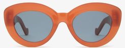 Butterfly Cat-eye Acetate Sunglasses - Womens - Red