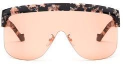 Show D-fame Acetate Visor Sunglasses - Womens - Tortoiseshell