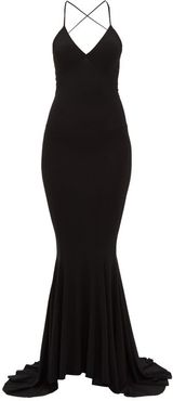 Fish-tail Jersey Maxi Dress - Womens - Black
