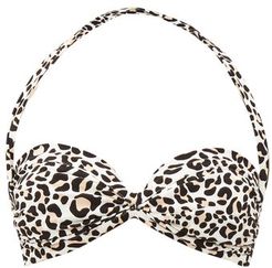 Bill Ruched Halterneck Bikini Top - Womens - Leopard