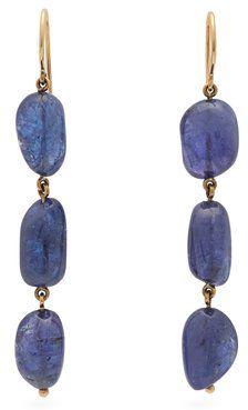 Tanzanite & 18kt Gold Earrings - Womens - Blue