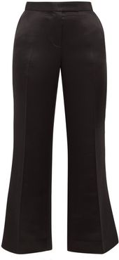 Tailored Wool-blend Satin Trousers - Womens - Black