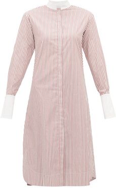 Striped Cotton Tunic Shirt - Womens - Red White