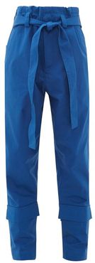 Belted Combat Trousers - Womens - Blue