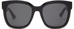 GG Square Acetate Sunglasses - Womens - Black