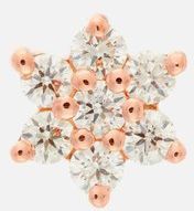 Diamond Flower 18kt Rose Gold Earring - Womens - Rose Gold