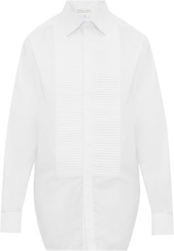 Ribbed-bib Cotton-poplin Dinner Shirt - Mens - White