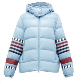 Anna Striped Quilted Down Jacket - Womens - Blue Multi