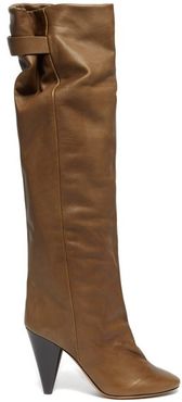 Lacine Over-the-knee Leather Boots - Womens - Khaki