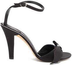 Crystal-bow Grosgrain Sandals - Womens - Black