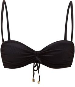 Tie-front Bandeau Bikini Top - Womens - Black