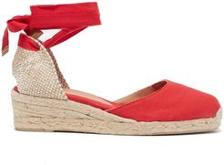 Carina 30 Canvas And Jute Espadrille Wedges - Womens - Red