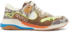 Ultrapace Leather And Mesh Trainers - Womens - Beige White