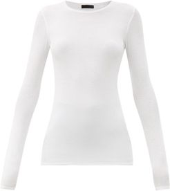 Ribbed Long-sleeved Micromodal T-shirt - Womens - White